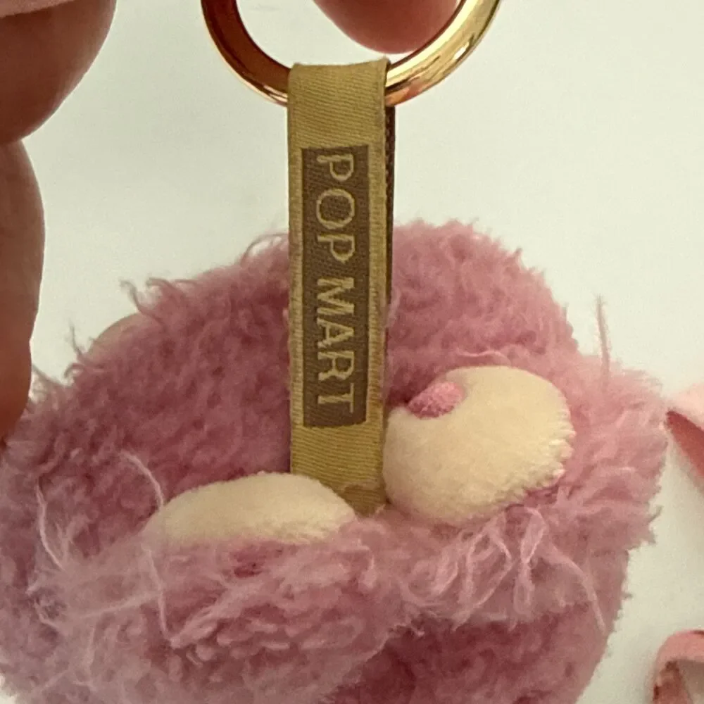 POP MART Labubu The Monsters Pink Plush Doll Kasing w/ Overalls Hat Outfit